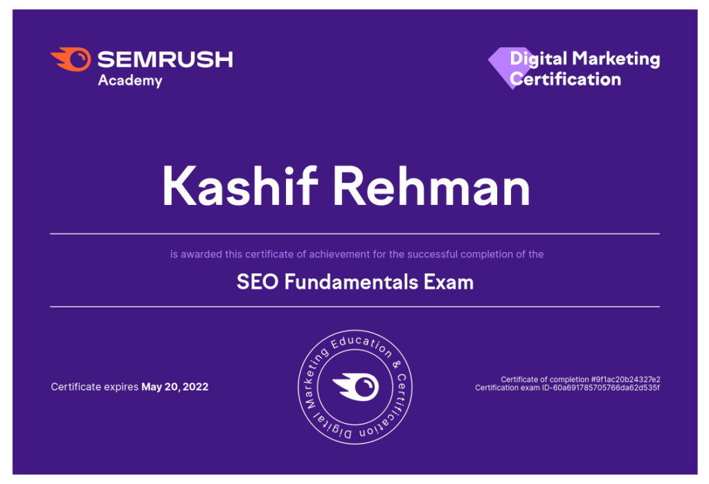 SEO-Fundamental-Exam-Certificate-Semrush