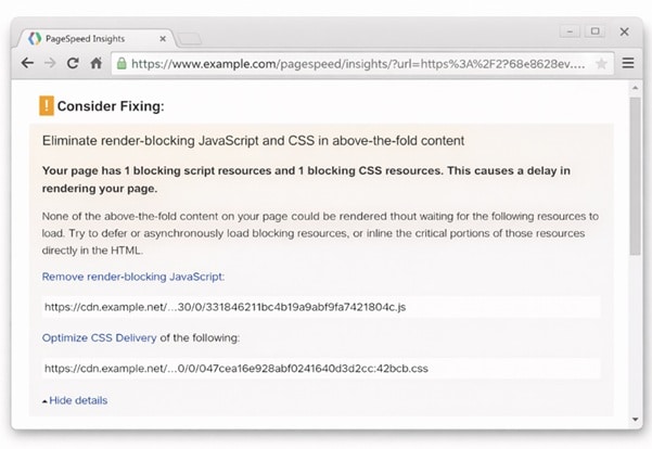 Eliminate render-blocking JavaScript warning in PageSpeed